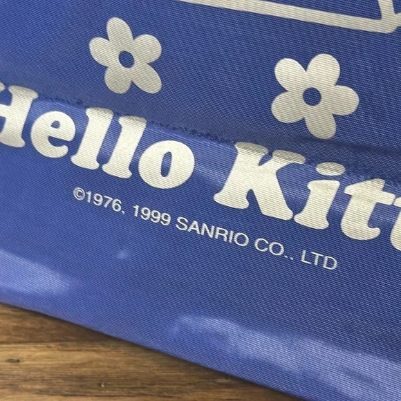 VTG 1999 hello kitty sanrio co. smiles ltd blue nylon tote handbag - Picture 5 of 16